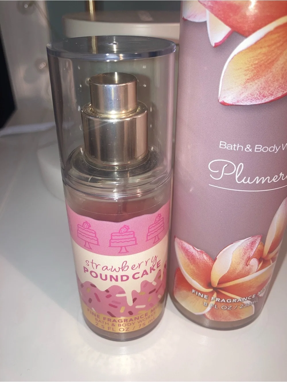 Bath & Body Works Plumeria & Strawberry Pound Cake Body Mists